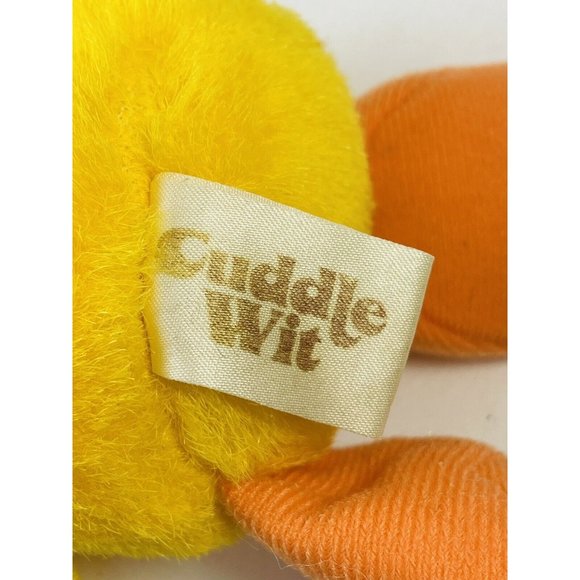 Vintage 8 Inch Cuddle Wit Yellow Baby Duck Small Chick Plush Toy With Bow - Picture 8 of 9